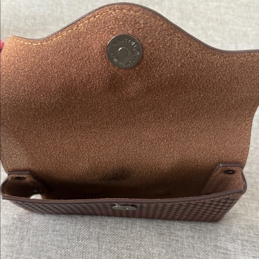 Brown Leather belt phone case with Bull Design